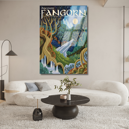 Yüzüklerin Efendisi Cam Fangorn Ormanları Dijital Baskı Kırılmaz Cam Tablo LOTR Cam Tablo Dizi Film
