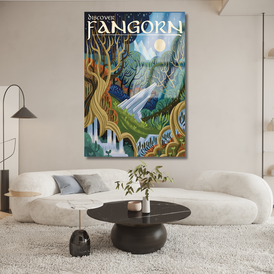 Yüzüklerin Efendisi Cam Fangorn Ormanları Dijital Baskı Kırılmaz Cam Tablo LOTR Cam Tablo Dizi Film