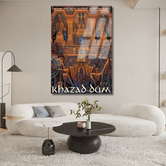 Yüzüklerin Efendisi Cam Khazad-dum Dijital Baskı Kırılmaz Cam Tablo LOTR Cam Tablo Dizi Film