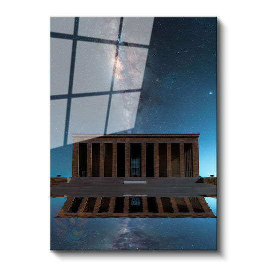 Glass Vertical Wall Art, Glass Anıtkabir (Mausoleum of Atatürk), Home, Office, Living Room, Modern Wall Art