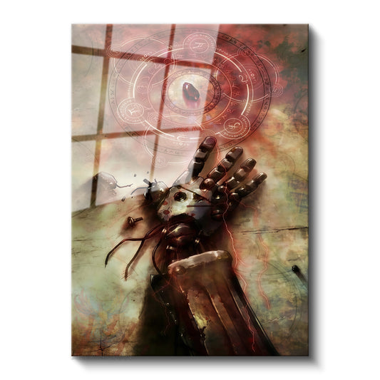 Cam Dikey Duvar Tablosu Cam FMA Anime Tablosu Ev Ofis Salon Modern Duvar Tablosu