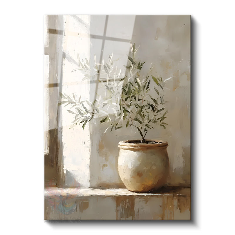 Glass Vertical Wall Art, Glass Sun Reflecting Vase, Modern Wall Art for Home, Office, Living Room.