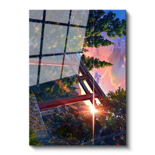 Glass Vertical Wall Art, Glass Japanese Doors, Passages, Home, Office, Living Room, Modern Wall Art
