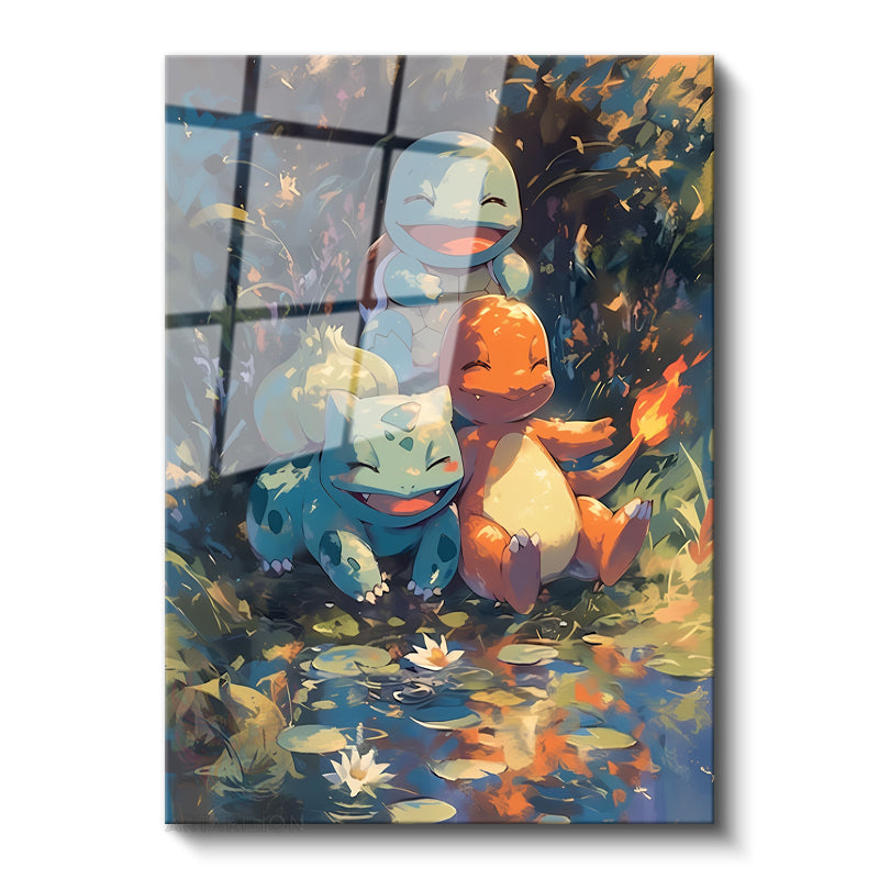 Glass Vertical Wall Art, Glass Anime Painting, Modern Wall Art for Home, Office, Living Room.