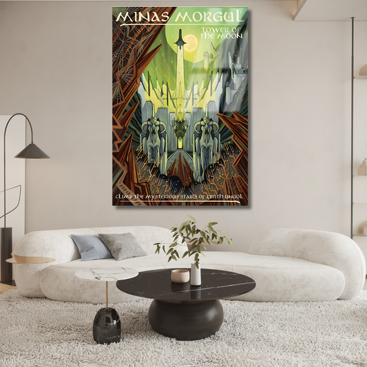 Yüzüklerin Efendisi Cam Minas-Morgul Dijital Baskı Kırılmaz Cam Tablo LOTR Cam Tablo Dizi Film