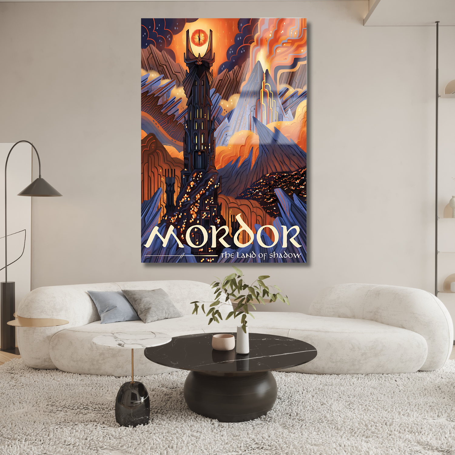 Yüzüklerin Efendisi Mordor Dijital Baskı Kırılmaz LOTR Dizi Film Cam Tablo