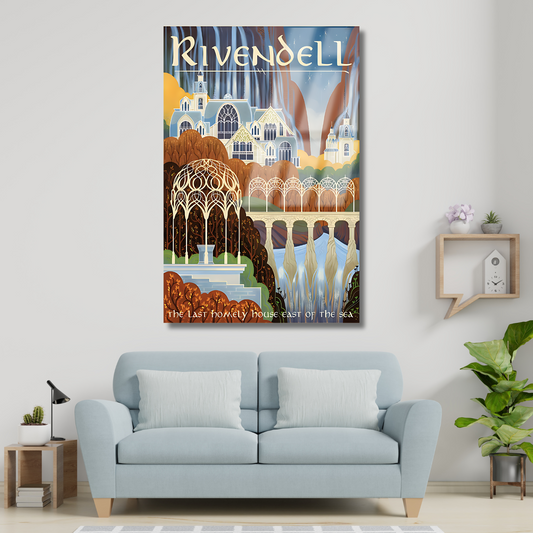 Yüzüklerin Efendisi Cam Rivendell Dijital Baskı Kırılmaz Cam Tablo LOTR Cam Tablo Dizi Film