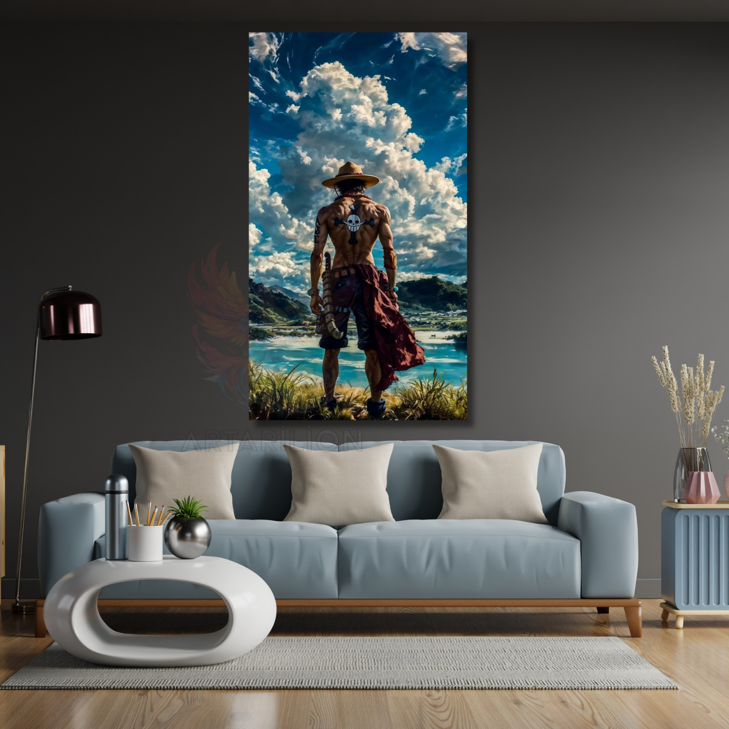 Anime Temalı One Piece Ace Oyun Odası Kanvas Tablo