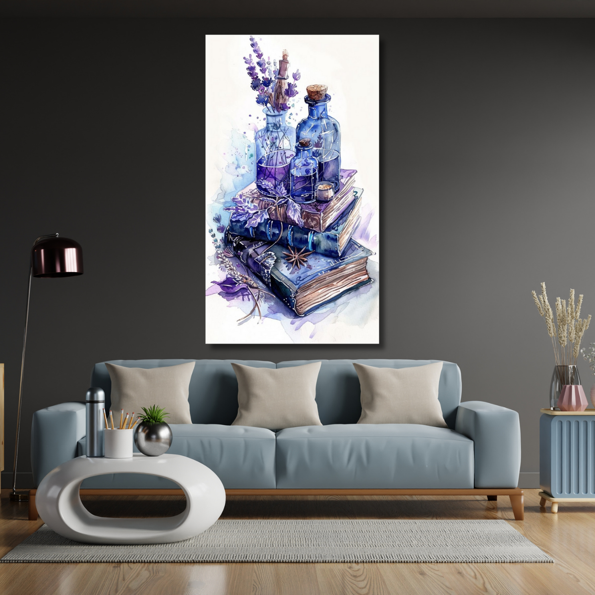 Canvas Print Watercolor Look Book and Flower Themed HD Digital Print Canvas Print