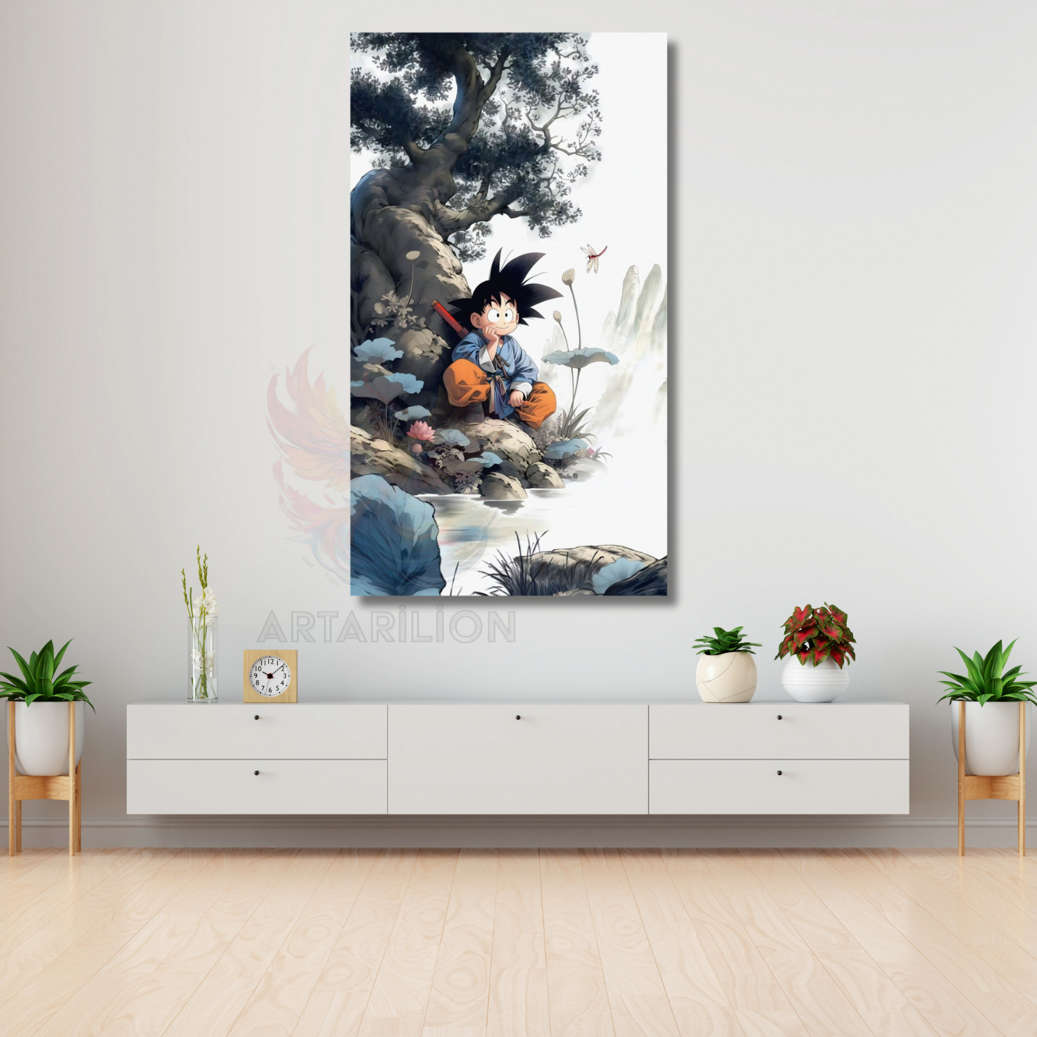 Anime Goku Dragon Ball Temalı Dijital Baskı Oyuncu Odası Kanvas Tablo