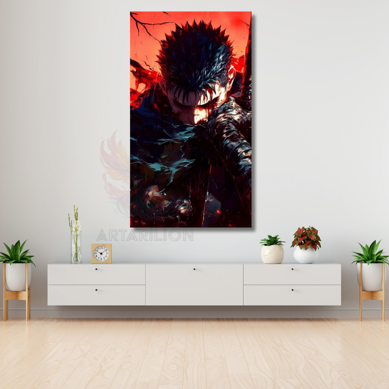 Anime Guts Berserk Temalı Dijital Baskı Oyuncu Odası Kanvas Tablo