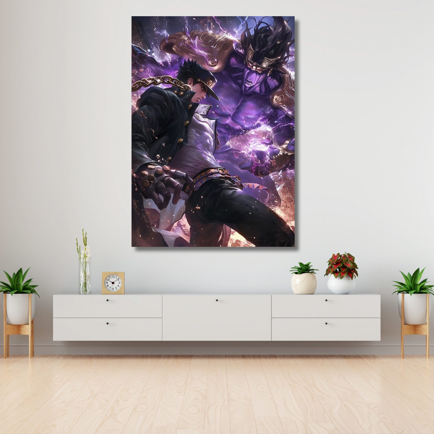 Anime Jojo Jotaro Temalı Dijital Baskı Oyuncu Odası Kanvas Tablo