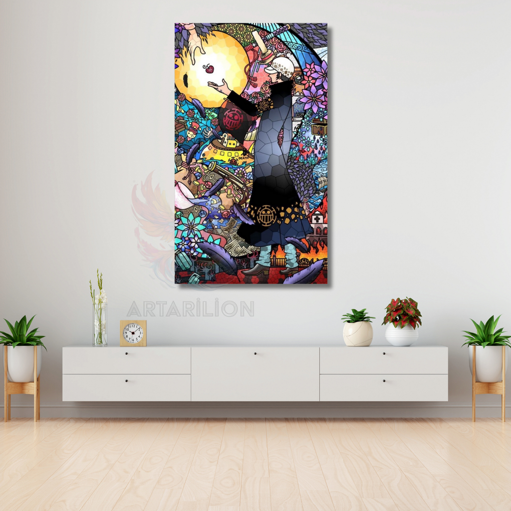 Canvas Anime Painting Law One Piece Themed Digital Print Canvas Painting Gamer Room Painting