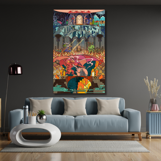 Kanvas Tablo Yüzüklerin Efendisi Mozaik Görünümlü Tasarım Dijital Baskı Kanvas Tablo Dizi Film