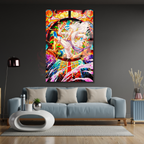 Glass Anime Painting Luffy One Piece Themed Digital Print Glass Painting Gamer Room Painting