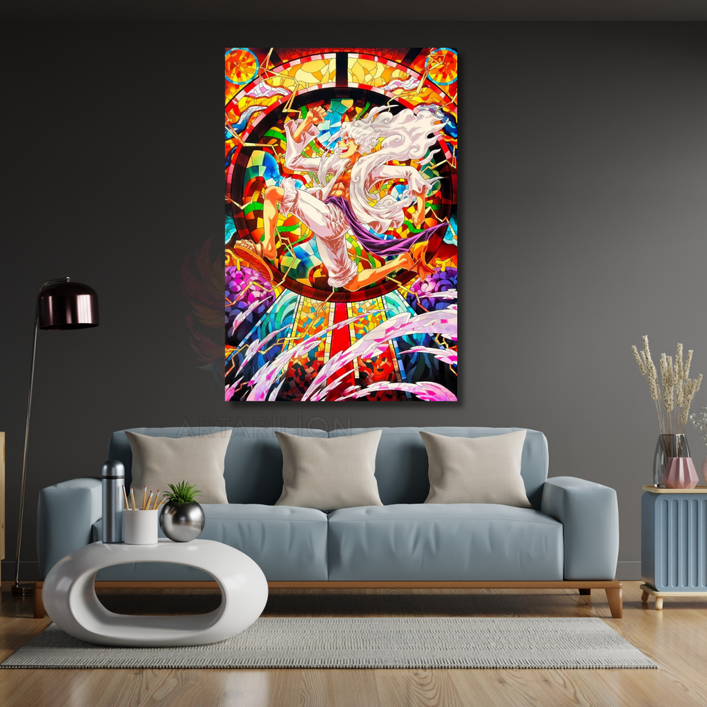 Canvas Anime Painting Luffy One Piece Themed Digital Print Canvas Painting Gamer Room Painting
