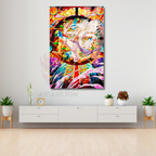 Glass Anime Painting Luffy One Piece Themed Digital Print Glass Painting Gamer Room Painting