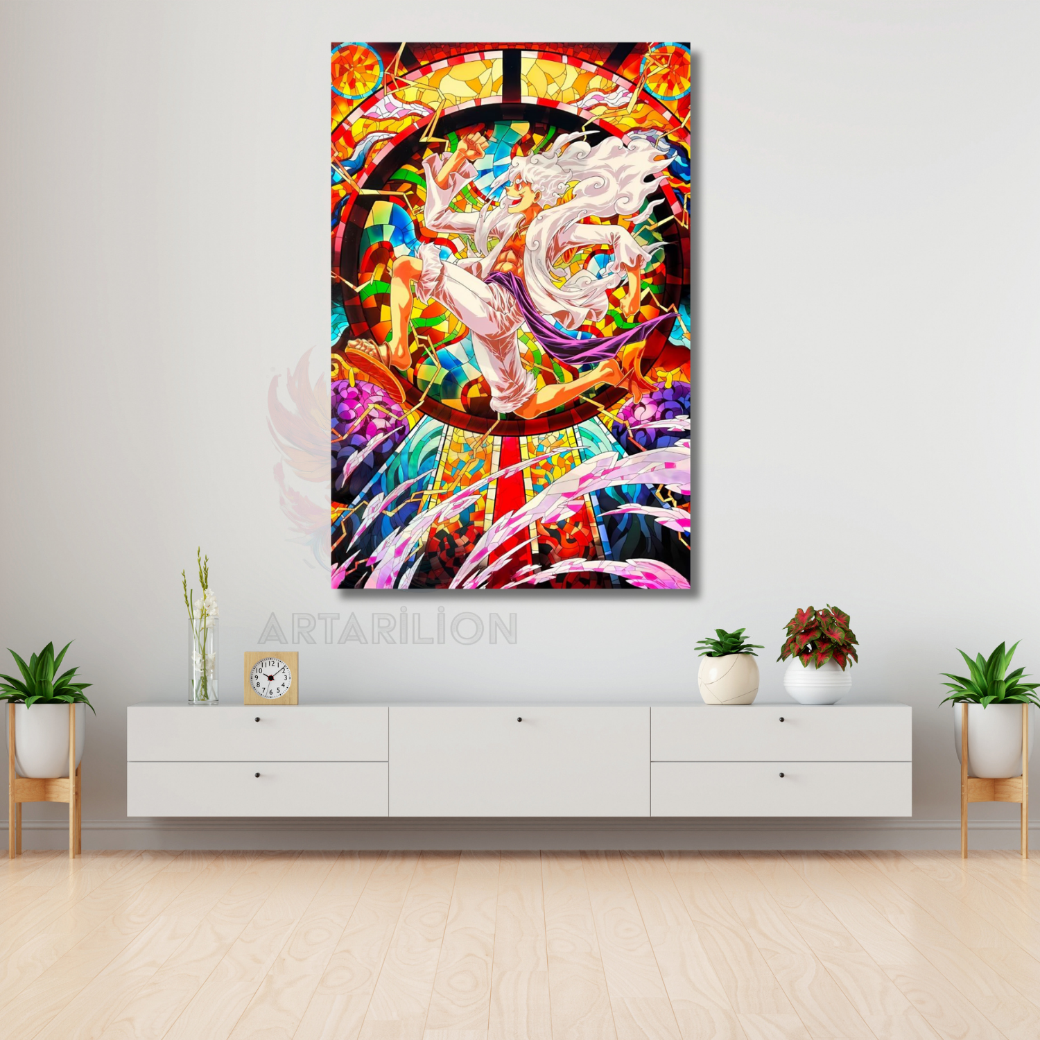 Anime Luffy One Piece Temalı Dijital Baskı Oyuncu Odası Kanvas Tablo