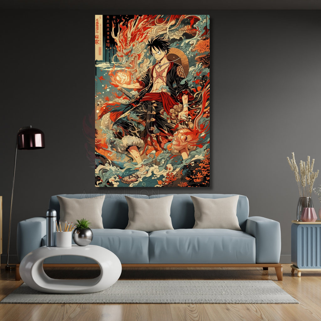 Canvas Anime Painting One Piece Themed Luffy Digital Print Canvas Painting TV Series Movie Anime Painting