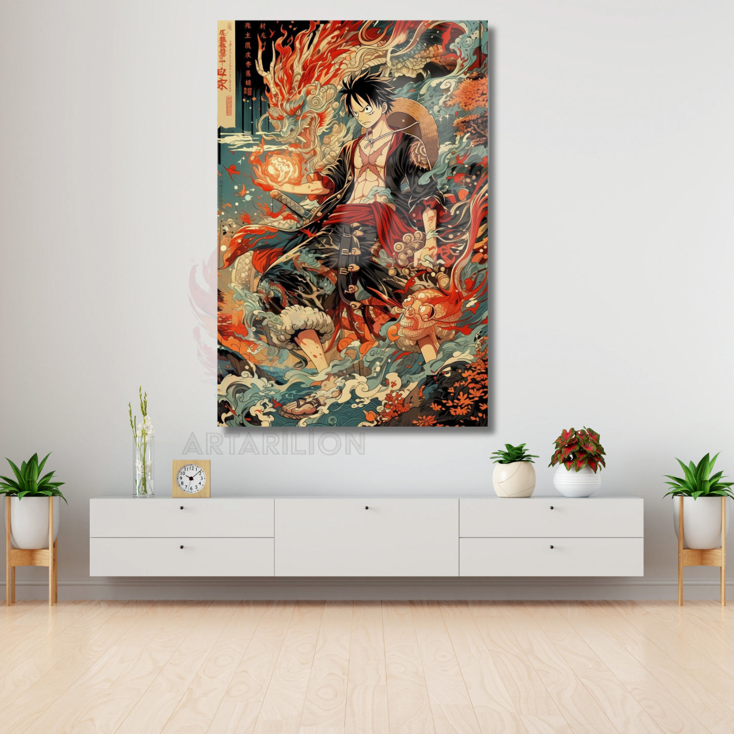 Glass Anime Painting One Piece Themed Luffy Digital Print Glass Painting TV Series Movie Anime Painting