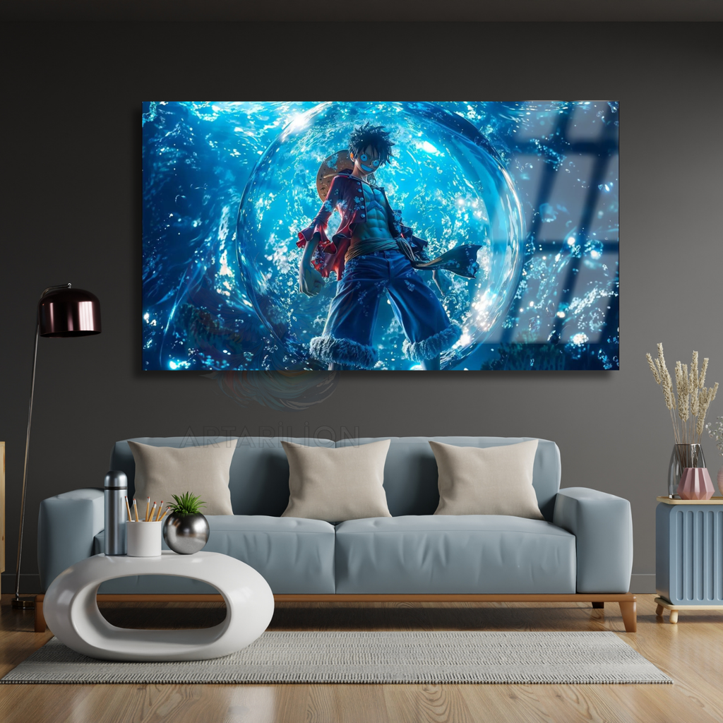 Glass Anime Painting One Piece Luffy Digital Print Glass Painting TV Series Movie Anime Painting