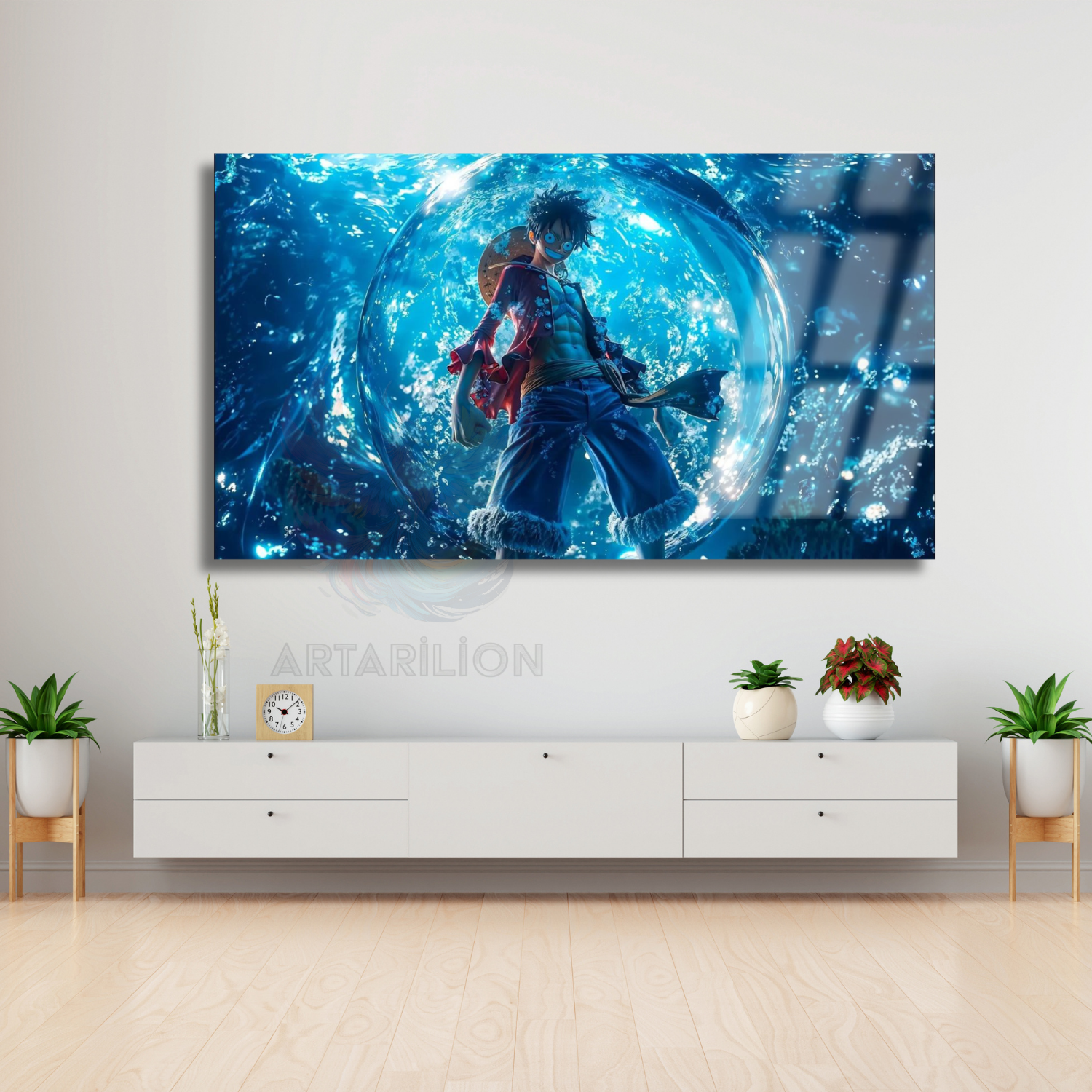 Glass Anime Painting One Piece Luffy Digital Print Glass Painting TV Series Movie Anime Painting