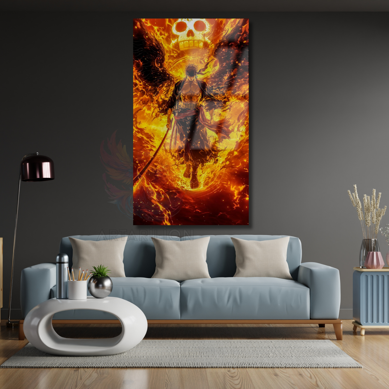 Glass Anime Painting One Piece Themed Zoro Digital Print Glass Painting TV Series Movie Anime Painting