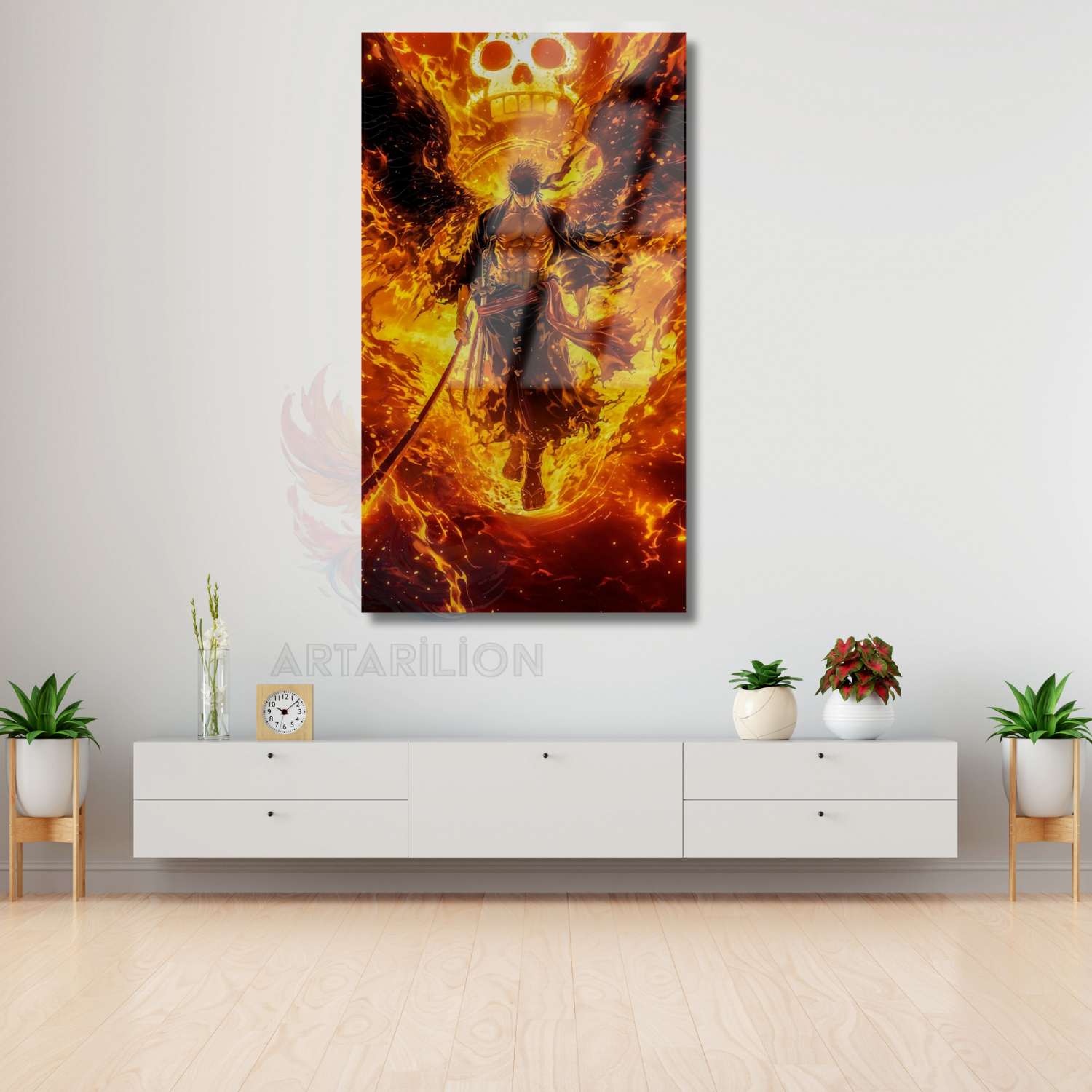 Glass Anime Painting One Piece Themed Zoro Digital Print Glass Painting TV Series Movie Anime Painting