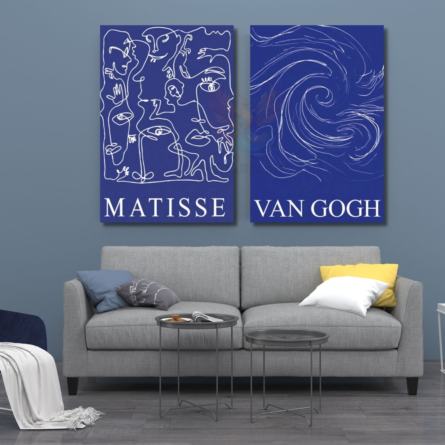 Van Gogh Henri Matisse Dikey 2'li Kanvas Tablo Seti