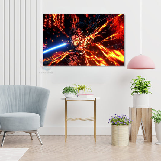 Kanvas Tablo Yüksek Kaliteli Kanvas Duvar Tablosu Dragon Slayer Anime Tablosu Yeni Ev Hediyesi