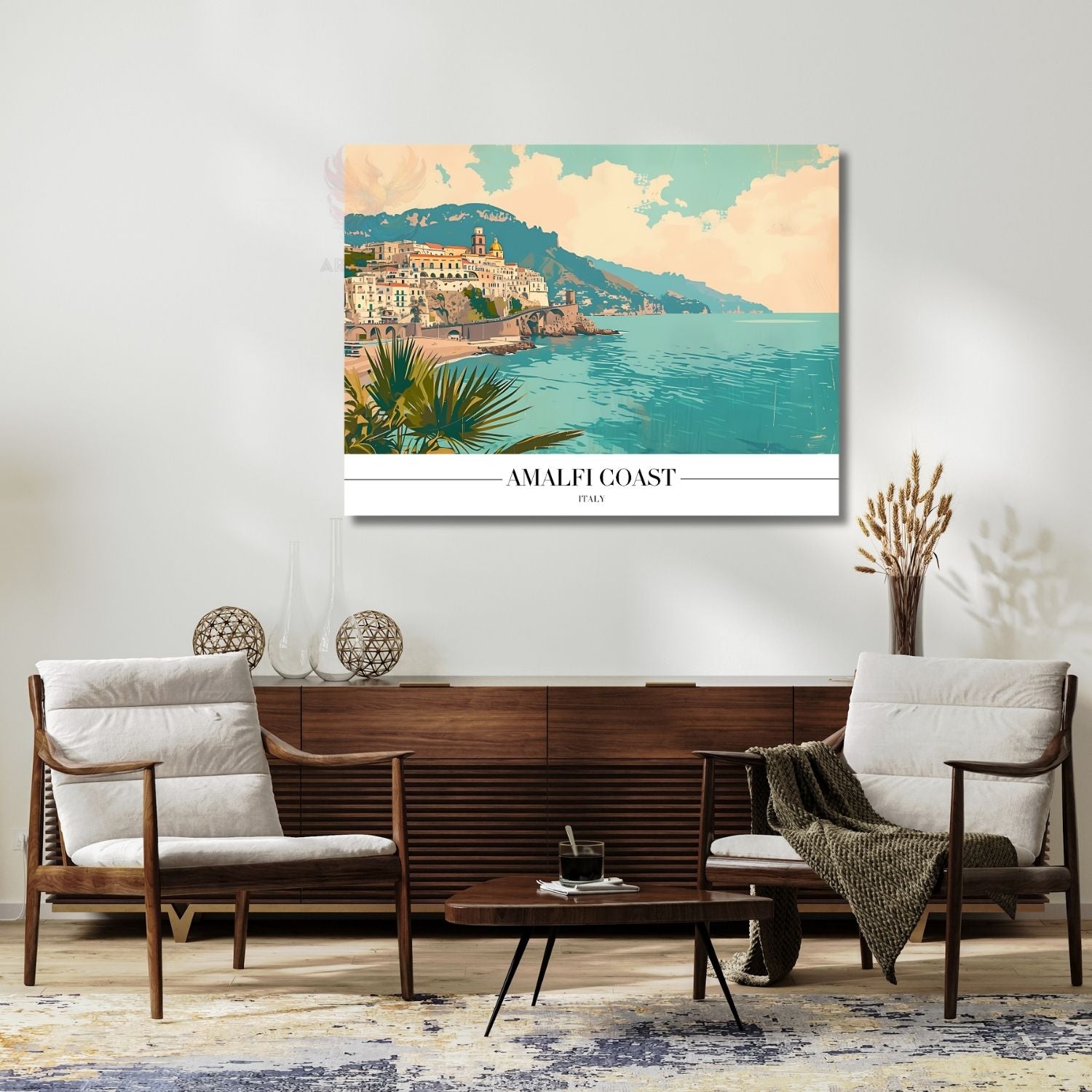 Amalfi Sahili İtalya Yatay Kanvas Tablo