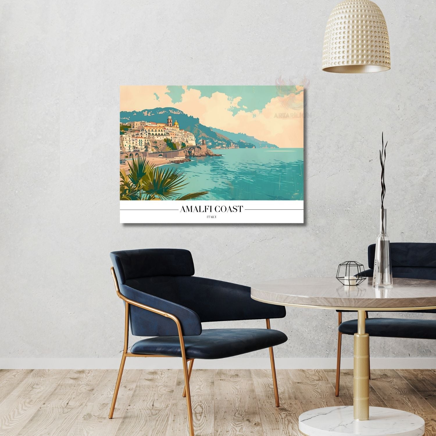 Amalfi Sahili İtalya Yatay Kanvas Tablo