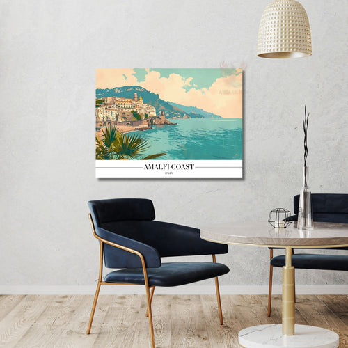 Amalfi Sahili İtalya Yatay Kanvas Tablo