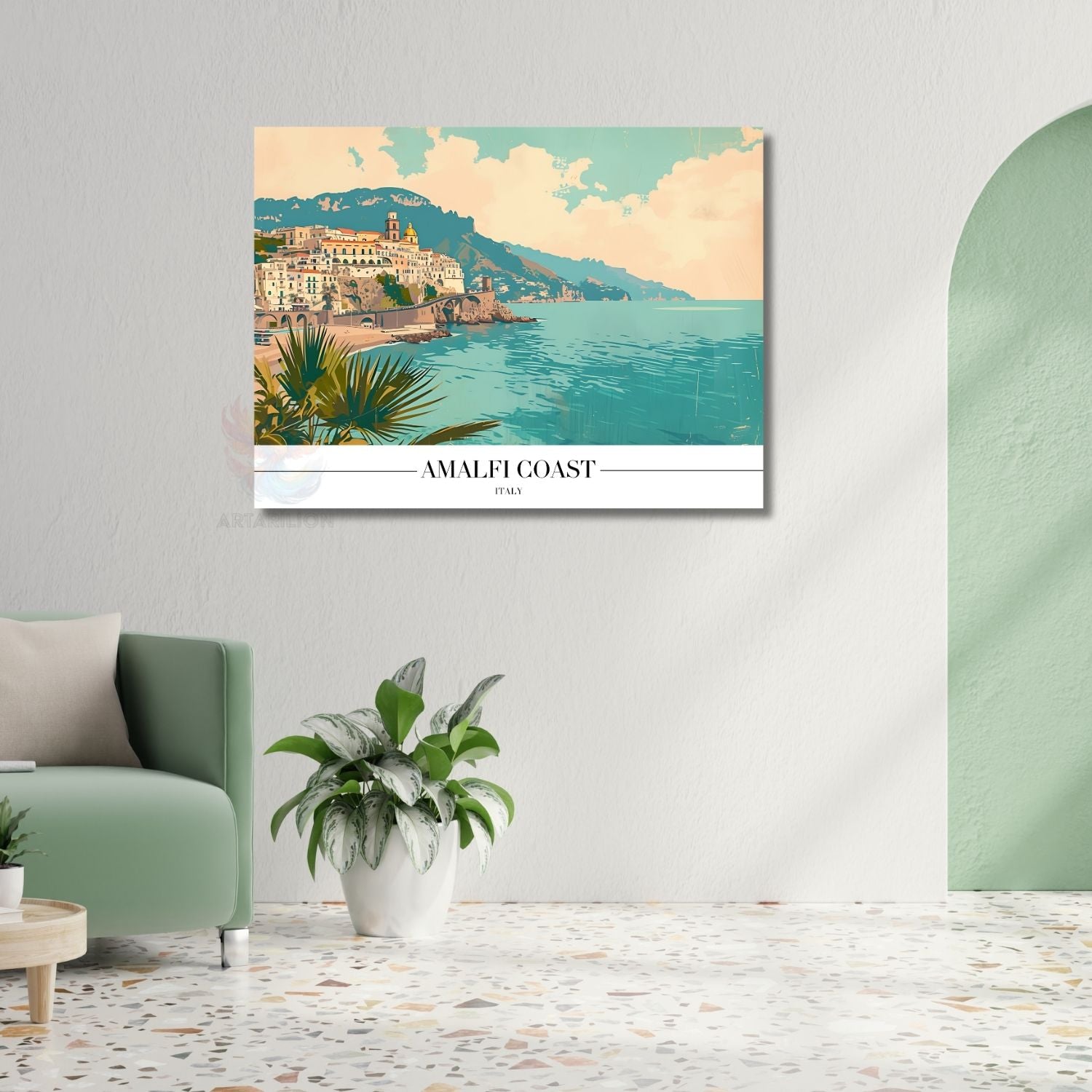 Amalfi Sahili İtalya Yatay Kanvas Tablo