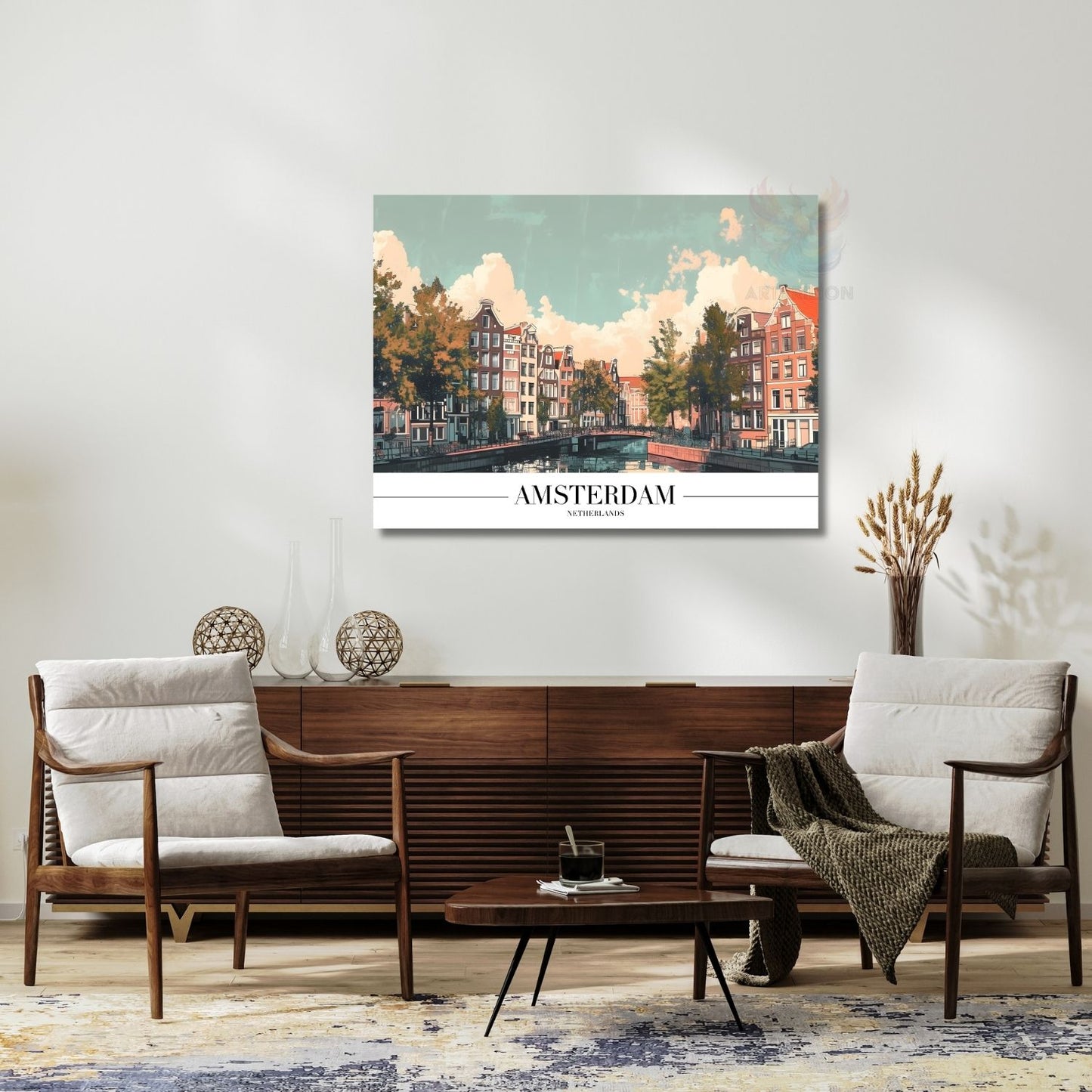 Yatay Kanvas Tablo Salon Tablosu Amsterdam Hollanda Kanvas Duvar Tablosu Ev Ofis Tablosu