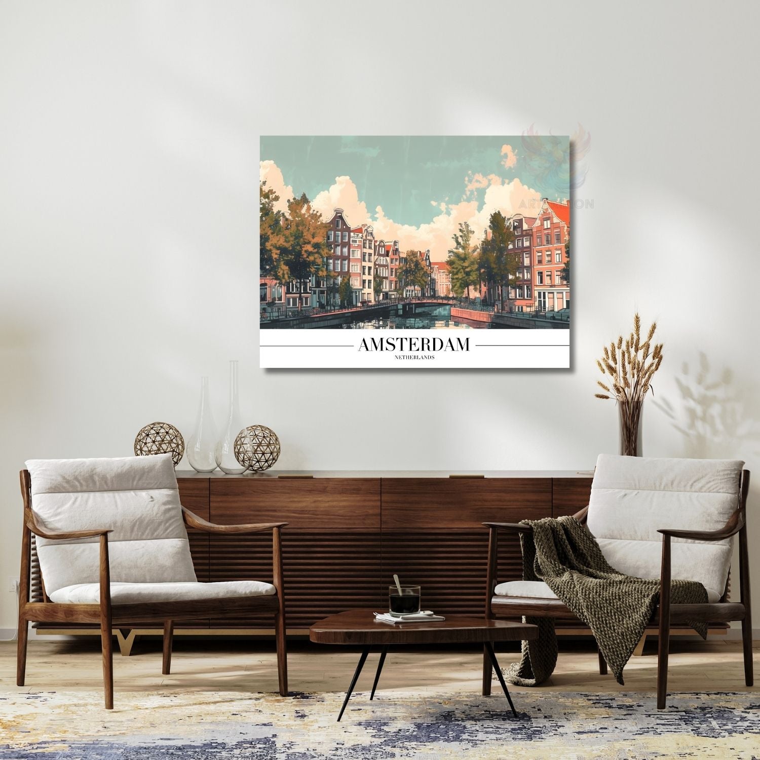Amsterdam Hollanda Yatay Kanvas Tablo