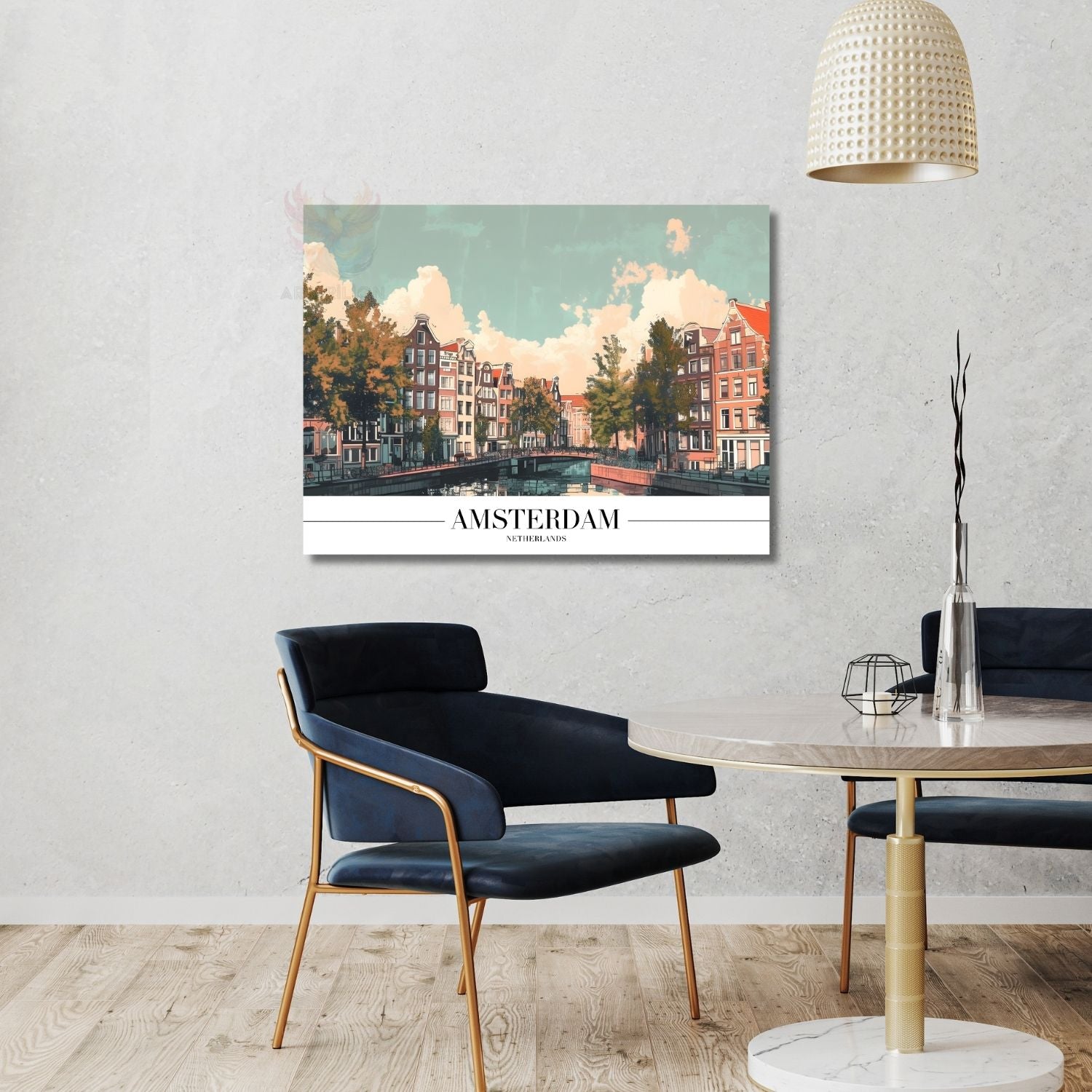 Amsterdam Hollanda Yatay Kanvas Tablo