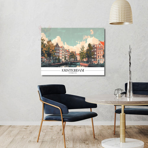 Amsterdam Hollanda Yatay Kanvas Tablo