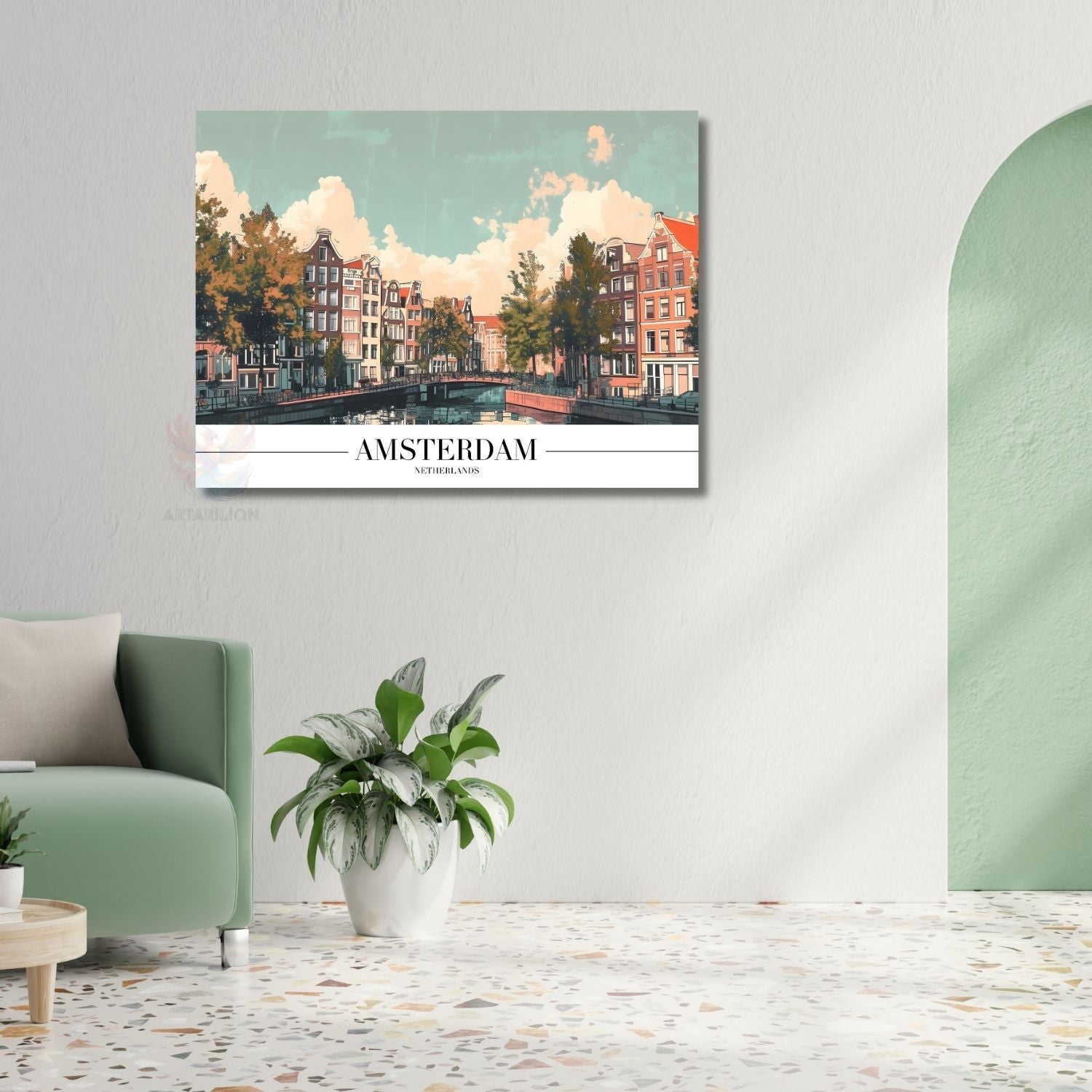 Amsterdam Hollanda Yatay Kanvas Tablo
