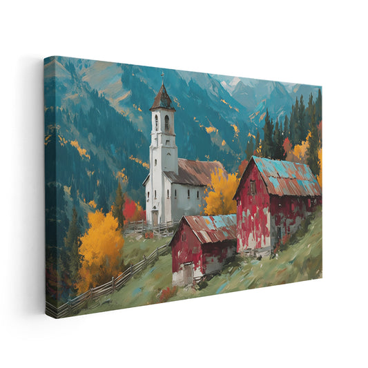 Kanvas Dikey Duvar Tablosu Kanvas Sonbahar Manzarasi5 Ev Ofis Salon Modern Duvar Tablosu