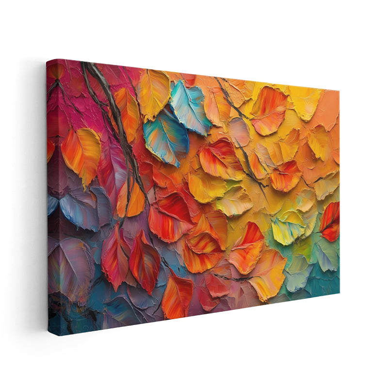 Canvas Vertical Wall Art, Canvas Autumn Leaves, 6 Home Office Living Room Modern Wall Art