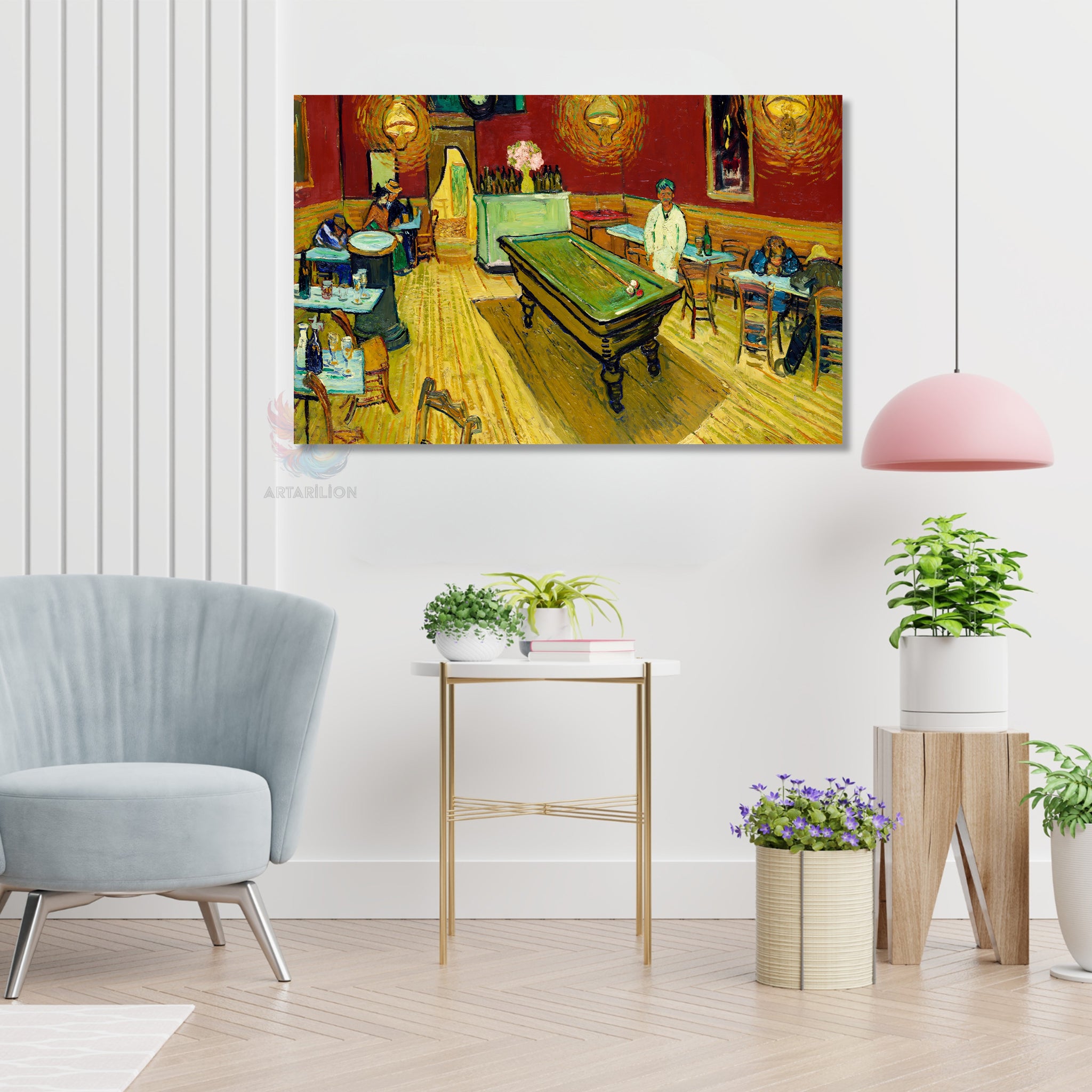 Soyut Bar Modern Dikey Kanvas Tablo