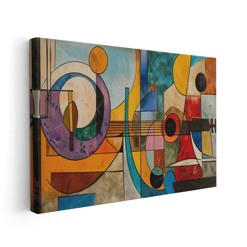 Soyut Geometrik Sanat Modern Dikey Kanvas Tablo