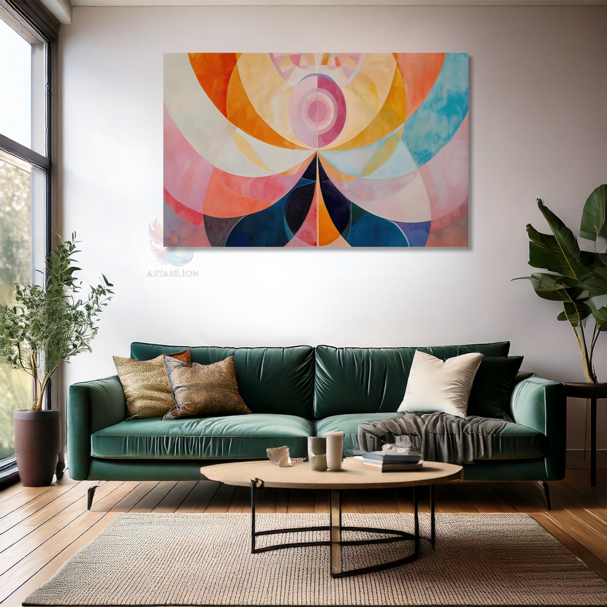 Soyut Geometrik Sanat Modern Estetik Dikey Kanvas Tablo