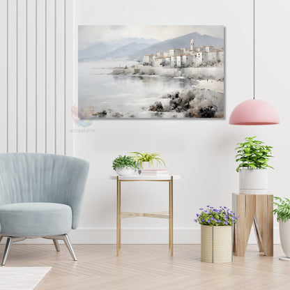 Kanvas Dikey Duvar Tablosu Kanvas Soyut Kiyi Manzarasi Ev Ofis Salon Modern Duvar Tablosu
