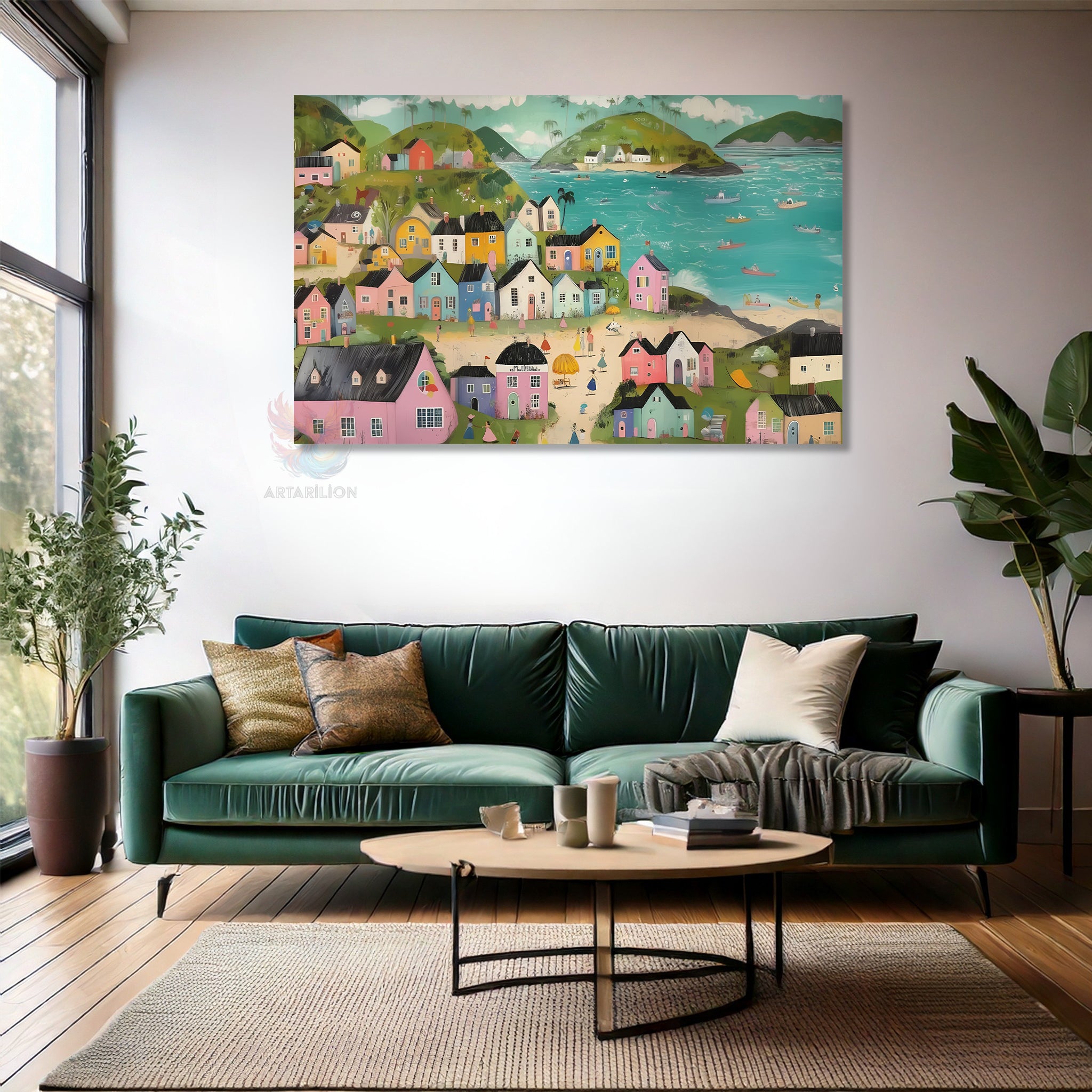 Soyut Manzara Modern Özgün Dikey Kanvas Tablo