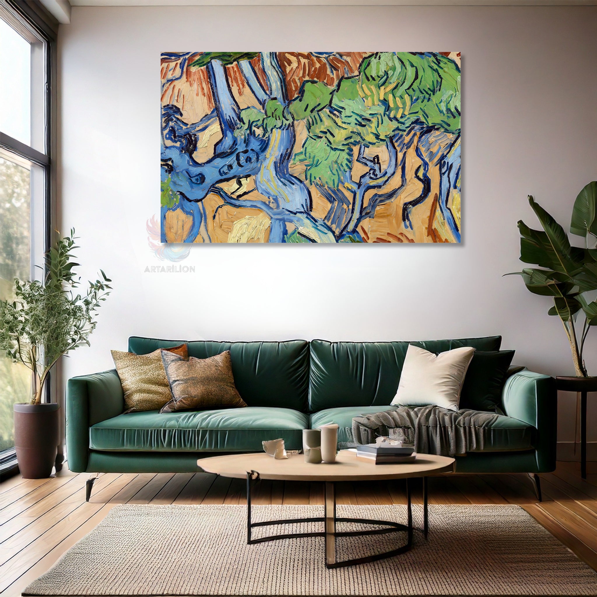 Soyut Sanat Modern Dikey Kanvas Tablo
