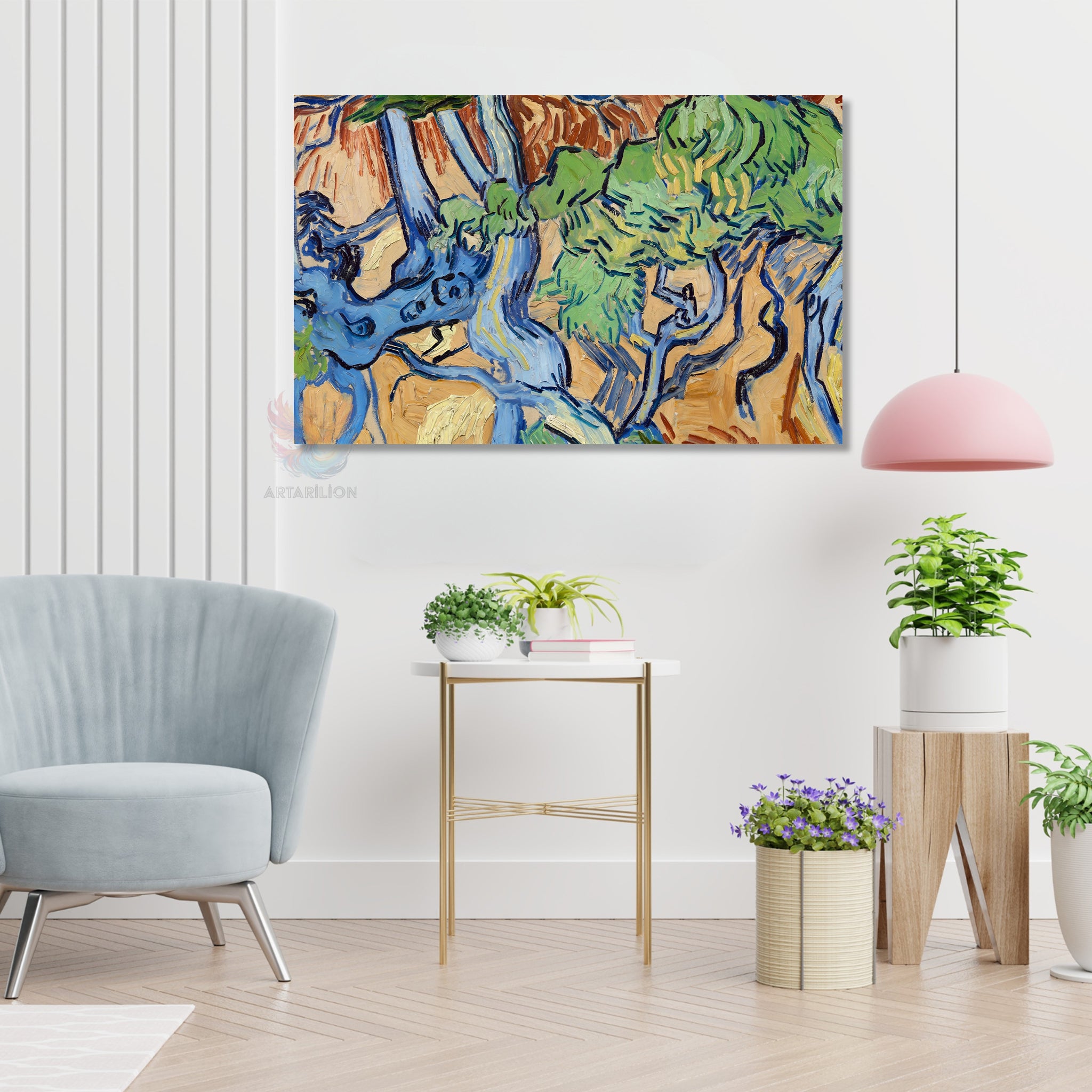 Soyut Sanat Modern Dikey Kanvas Tablo