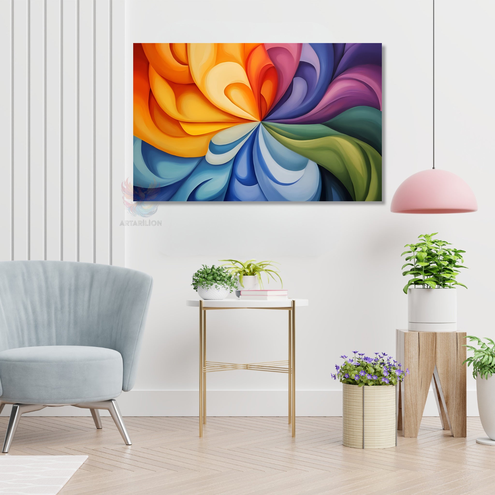 Soyut Sanat Modern Estetik Dikey Kanvas Tablo