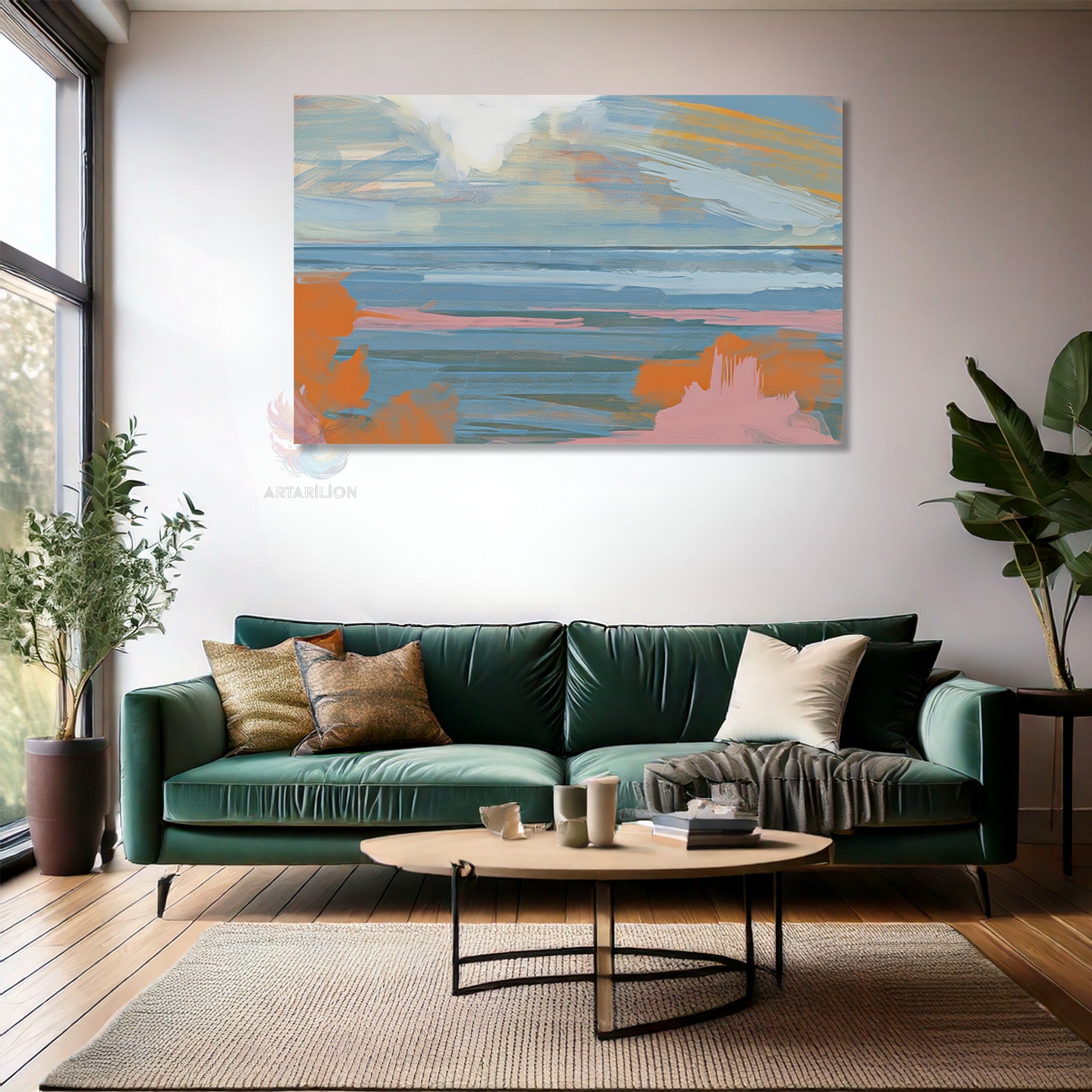 Soyut Sanat Modern Dekoratif Dikey Kanvas Tablo